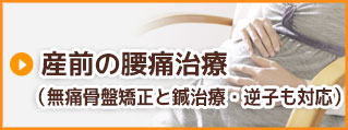 産前の腰痛治療(無痛骨盤矯正と鍼治療・逆子も対応)